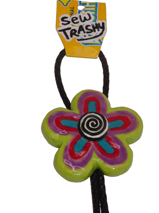 TRIPPY FLOWER BOLO TIE