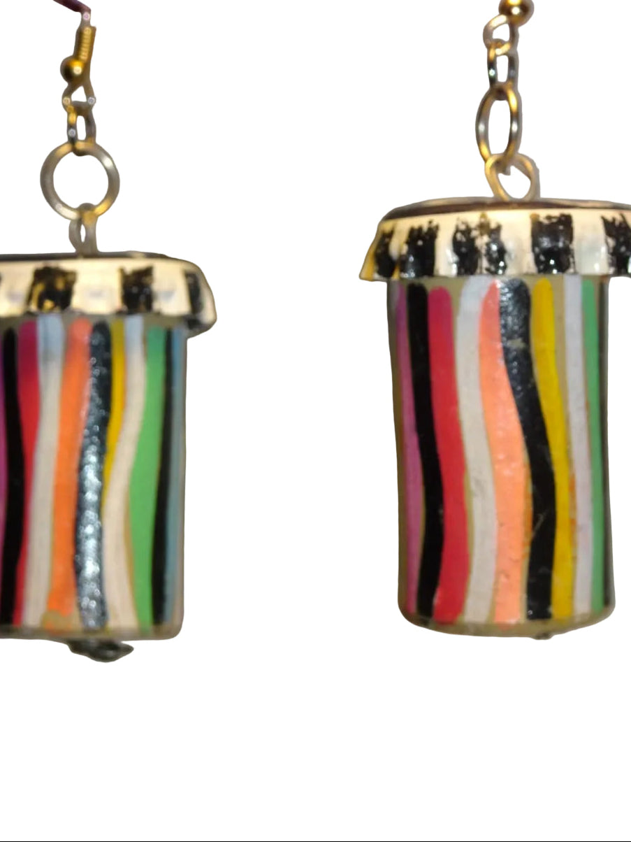 RECYCLED RAINBOW SHROOM EARRINGS
