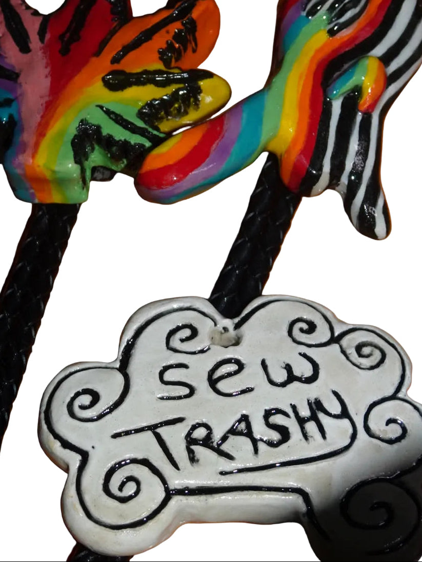 TRIPPY RAINBOW YIN AND YANG BOLO TIES