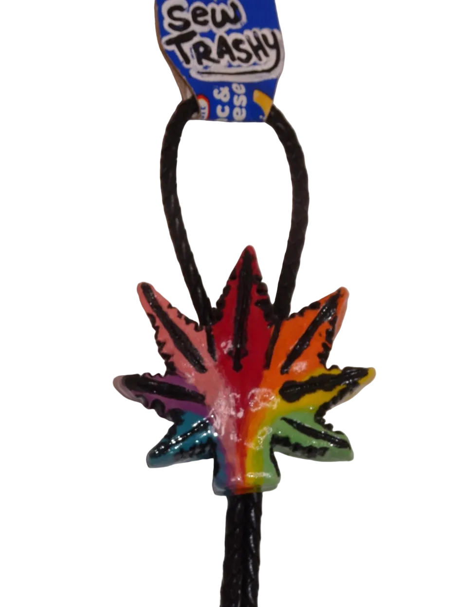RAINBOW POT LEAF BOLO TIE
