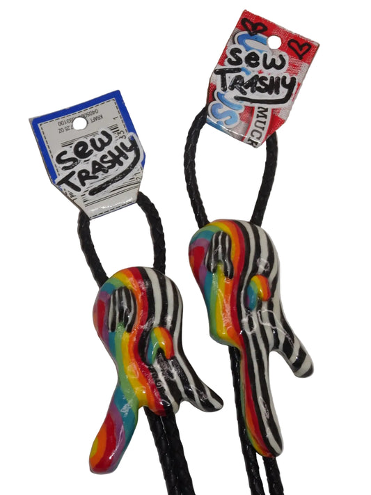TRIPPY RAINBOW YIN AND YANG BOLO TIES