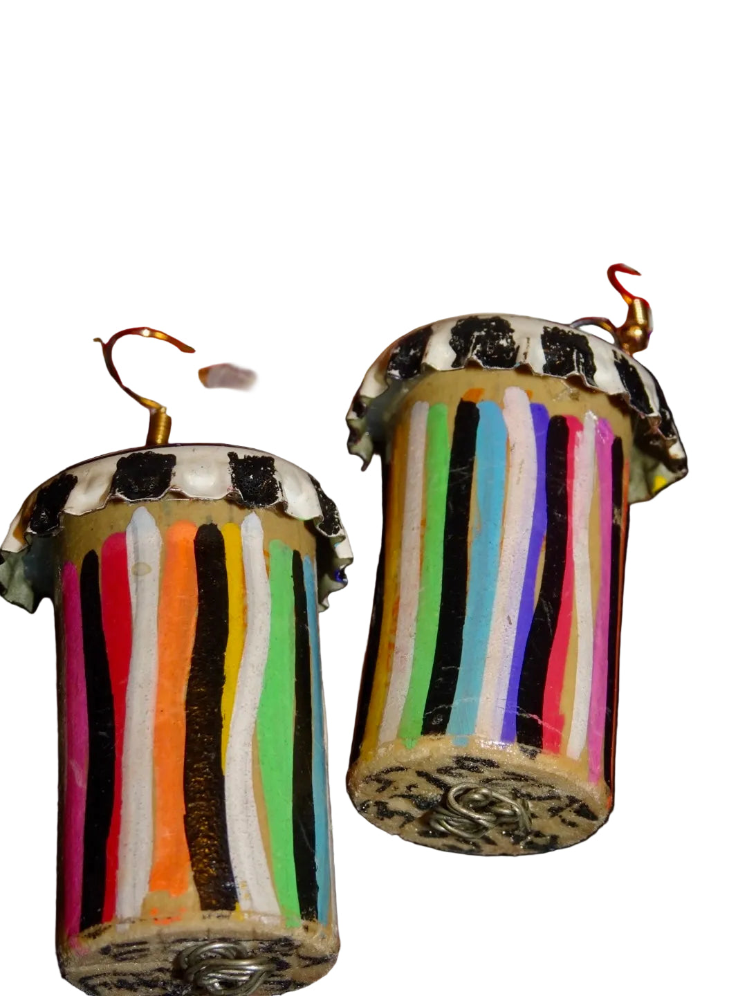 RECYCLED RAINBOW SHROOM EARRINGS