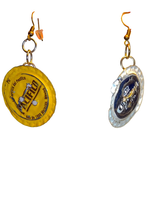 BEER CAP BUTTON EARRINGS