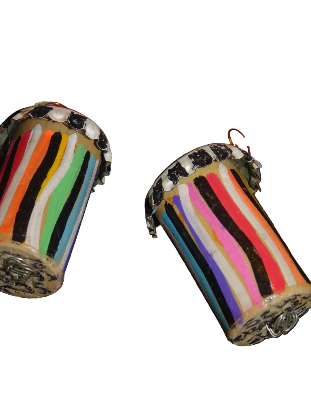RECYCLED RAINBOW SHROOM EARRINGS