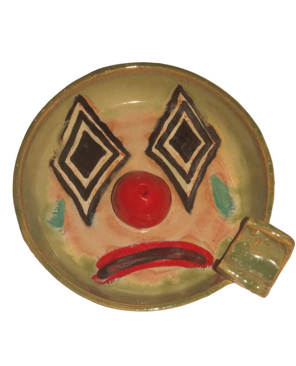 GREEN AND PINK CLOWN INCENSE AND ASHTRAY