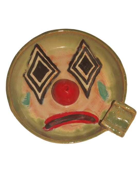 GREEN AND PINK CLOWN INCENSE AND ASHTRAY