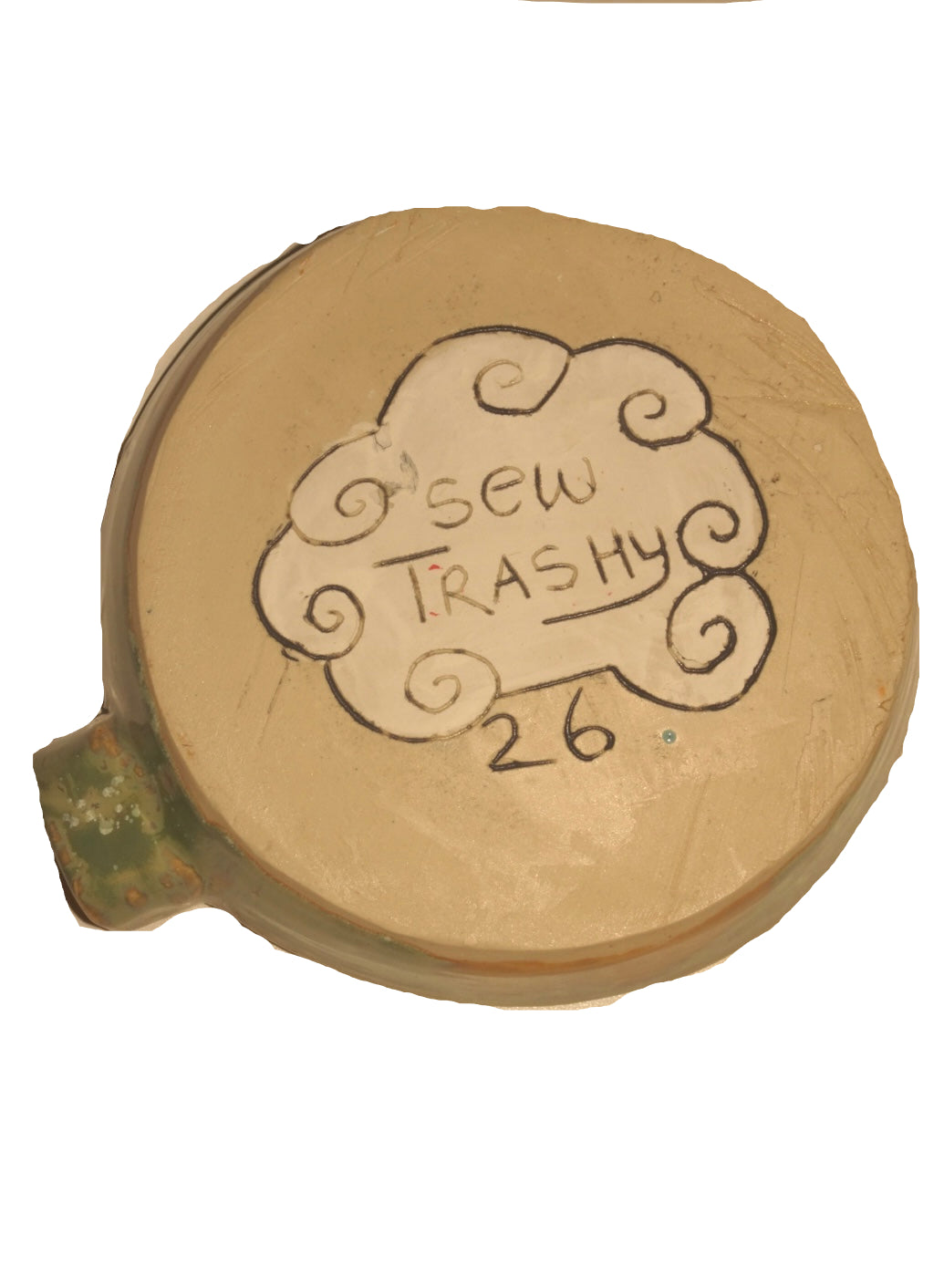 GREEN AND PINK CLOWN INCENSE AND ASHTRAY